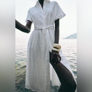 ZARA EMBROIDERED EYELET DRESS